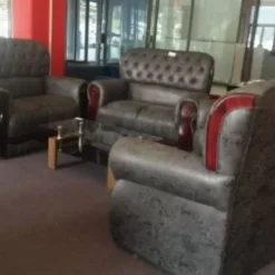 Alternative view of Monaco Lounge Suite - 4 pieces - Grey Crocodile leather look