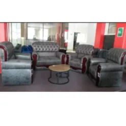 Monaco Lounge Suite - 4 pieces - Grey Crocodile leather look