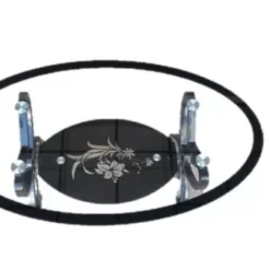 Oval-Shaped Glass Table - Black legs - Assembled - Black Border - Image 3