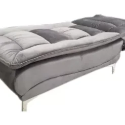 Alternative view of Blue Velvet Sleeper Chair - Recliner - 3 Positions - Steel Legs