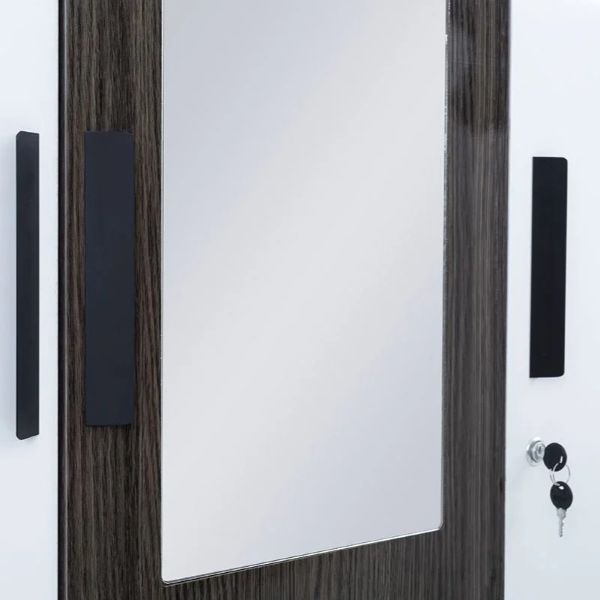 High-Gloss Wardrobe 1.2m wide - Brown and White - Assembled - Image 5