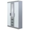 Clothing Wardrobe 1.2m width Hang Three Storage Drawers Lock