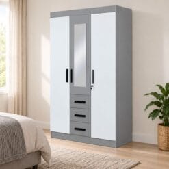 Clothing Wardrobe 1200 mm width Hang Cheap Three Drawers