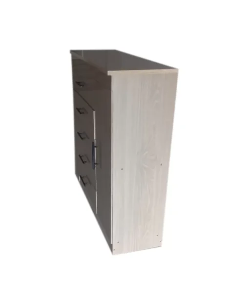 Gloss Chest Of Drawers - Grey - Black Handles - Fully assembled - Image 4