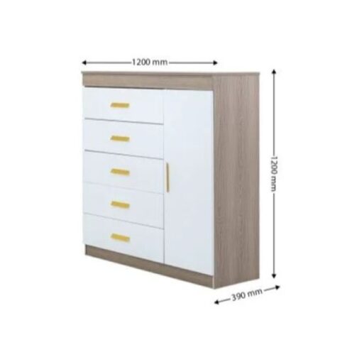 Gloss Chest Of Drawers - Grey - Black Handles - Fully assembled - Image 3