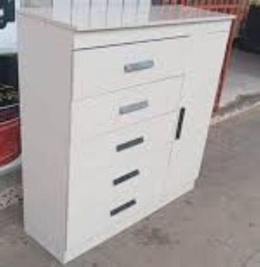 Gloss Chest Of Drawers - Grey - Black Handles - Fully assembled - Image 7