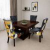 Mahogany Dining Table with 4 Chairs Upholstered Affordable