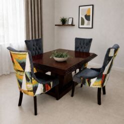Mahogany Dining Table with 4 Chairs Upholstered Affordable