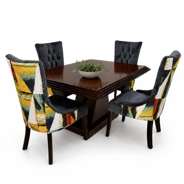 Mahogany Dining Table with 4 Chairs Upholstered Affordable 2 Mahogany Dining Table with 4 Chairs_clear background