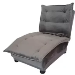 Sleeper-chair-in-grey-velvet-Recliner-3 different positions