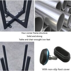 Alternative view of Dining set Black Marble 5-pieces Leather chairs Affordable