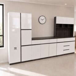 White-and-Brown Kitchen Cupboard Set at 5starfurniture.co.za