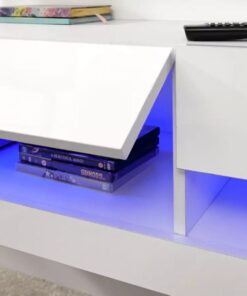 Alternative view of White Plasma/TV Stand Slim Look Build in Led lights Ready to use