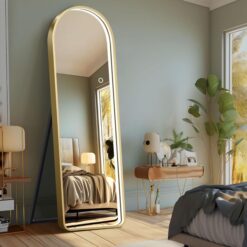 Mirror with LED Light Full-Length - Gold frame, Freestanding, 1.3m - 5starfurniture.co.za