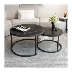 Black Round Table Set - Black Steel Leg, Lightweight, Durable - 5starfurniture.co.za