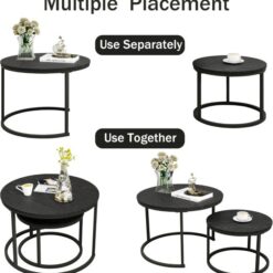 Alternative view of Black Round Table Set - Black Steel Leg, Lightweight, Durable