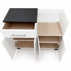 White Microwave Cupboard with Storage 1 Local made_close up from the top