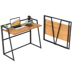 Student desk foldable brown - Black Metal frame - Durable