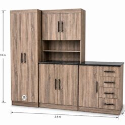 Kitchen Cupboard Set, Light-Brown Gloss 3 Drawers Affordable _ measurements