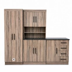 Kitchen Cupboard Set, Light-Brown, clear background