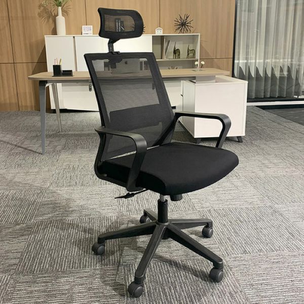 Office Chair with headrest - Assembled - Lumber and neck Support - Image 2