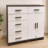 White and Brown 6-Drawer Storage Unit