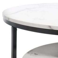 Table Set White Black - Round, oval, Solid Ceramic top - Set of two - Image 4