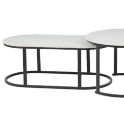Table Set White Black - Round, oval, Solid Ceramic top - Set of two - Image 7