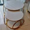 Table Set round decoration - Gold legs, Nesting, Marble-look top - 5starfurniture.co.za