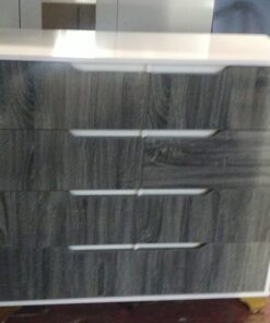 Cabinet with 8 Drawers - Raised white cabinet grey drawers Quality - 5starfurniture.co.za