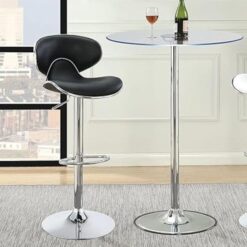 Alternative view of Swivel Bar chair Black faux leather- Kitchen counter or Pub Stool