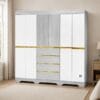 2m-High Raised Wardrobe white-grey-colour-hidden-gold-handles-at-5starfurniture.co.za