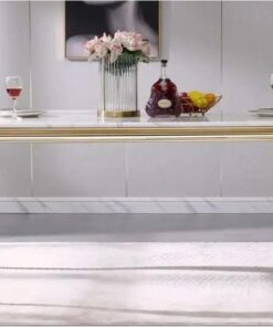 Marble dining table - 1.8m in length - Golden frame and legs -5starfurniture.co.za