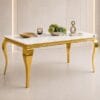 Marble stone dining table 1800 mm length Gold legs Stunning