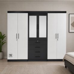 Six-Door Wardrobe with Drawers 4 Affordable 2400mm width