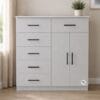 Six-drawer Chest Of Drawers Light colour 2 doors Affordable