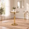Gold and white bar table Steel leg 1040 mm high Affordable