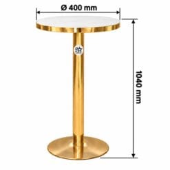 gold and white bar table_measurings