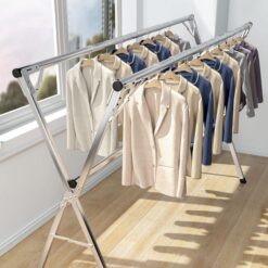 Alternative view of Laundry Rail 2-tier foldable - Zero-rust, stable, does not fall over