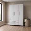 white-closet-with-drawers-three-metal-handles-and-tracks-raised