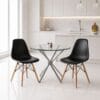 2 Seater Glass Dining Table Set Lightweight Budget Buy
