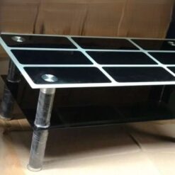 Glass rectangular glass table Black legs, Living room, Durable - 5starfurniture.co.za