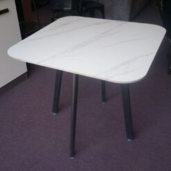 Stone Dining Table White, Heat resistant tabletop, Sleek Metal leg - 5starfurniture.co.za