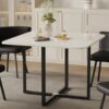 Stone Dining Table White - Heat resistant tabletop, Metal leg - 5starfurniture.co.za
