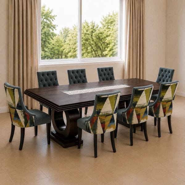 Dining Table 2-Meter Mahogany Round legs 8 seater Affordable 2 Dining Table 2-Meters Mahogany_main image_room setup