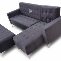 grey-velvet-corner-sleeper-couch-at-5Star-furniture