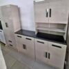 Gloss Cream Kitchen Cupboards - 2.4m length, Large grocery unit - 5starfurniture.co.za