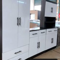 Alternative view of Gloss White Kitchen Cupboards - 2.4m length, Large grocery unit
