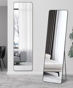 Mirror Full-Length black narrow frame Freestanding 1600mm tall - 5starfurniture.co.za