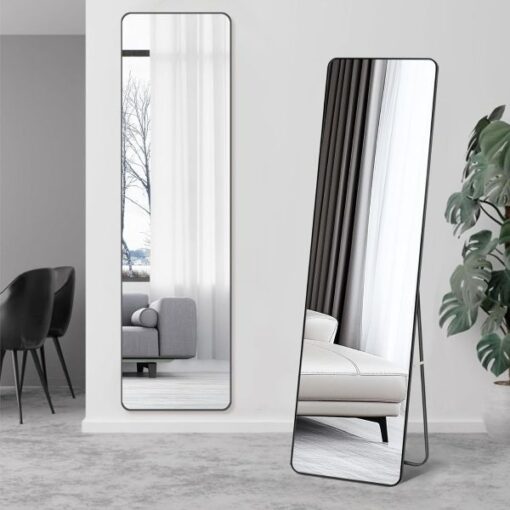 Mirror Full-Length black narrow frame Freestanding 1600mm tall - 5starfurniture.co.za